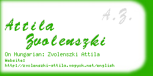 attila zvolenszki business card